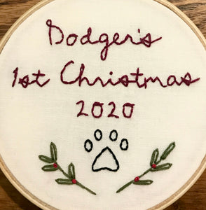 Custom Embroidered Christmas Ornament